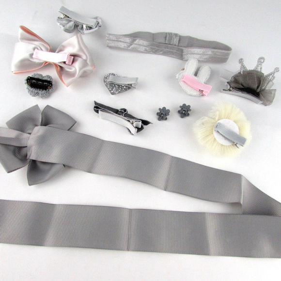 Big Baby Girls Kids 10 Piece Hair Bows Clips NWOT - Picture 4 of 6